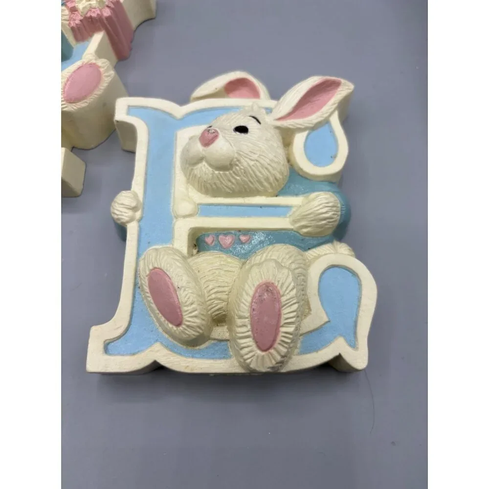 Vtg 80s Homco Bunny Wall Letters 